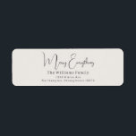 Modern Boho Beige Merry Everything Return Address<br><div class="desc">Celebrate the holiday season with this modern boho beige merry everything return address label. The unique and editable script gives the design a chic yet elegant touch. Its simple black and beige design embodies a classic and whimsical feel, perfect for the winter season. The minimal bohemian festive designer font adds...</div>