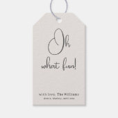 Modern Boho Beige Oh What Fun Family Gift Tags (Front)