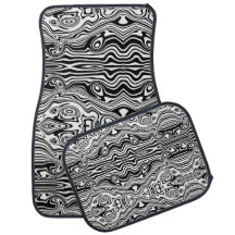 Modern Boho Black and White Pattern Strips Animal