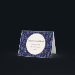 Modern Boho Blue Hanukkah Botanical Custom Blank Holiday Card<br><div class="desc">This folded blank hanukkah holiday card features a modern boho botanical design in navy blue and yellow and has an editable custom greeting.</div>