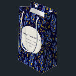 Modern Boho Blue Yellow Hanukkah Botanical Custom Small Gift Bag<br><div class="desc">Modern Boho Blue Yellow Hanukkah Botanical Custom Gift Bag</div>