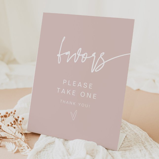 Modern Boho Blush Pink Favours Sign (Creator Uploaded)