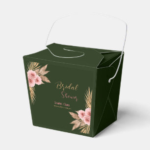 Modern boho blush pink rose bunch bridal shower #2 favor box