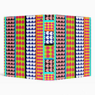 Modern Boho Bohemian Stripes Pattern Design Binder