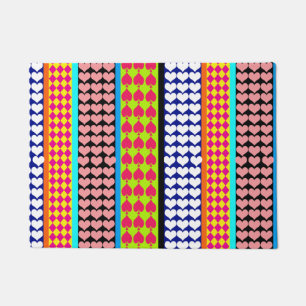 Modern Boho Bohemian Stripes Pattern Design Doormat
