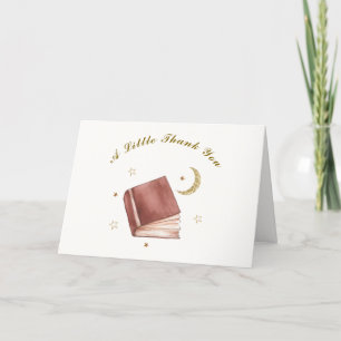 Modern Boho Book Moon Star Baby Shower Thank You Card