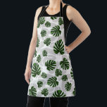 Modern Boho Botanical Leaves Pattern Apron<br><div class="desc">Bring the freshness of nature into your everyday life with our botanical pattern featuring stylized Monstera leaves and organic foliage. This design blends organic aesthetics with a modern, bohemian flair, making it ideal for home textiles, device cases, and fashion accessories. Flexible Design: We’ve created this pattern on a transparent base...</div>