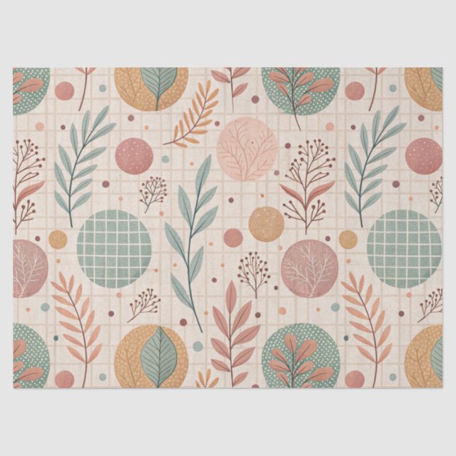 Modern Boho Botanical | Minimalist & Geometric Tissue Paper (Front)