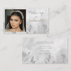 Modern Boho Botanical Photo Script Business Card