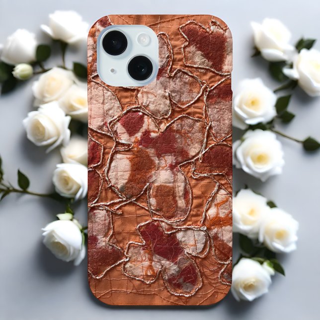 Modern boho burnt orange butterflies embroidery  Case-Mate iPhone case (Creator Uploaded)