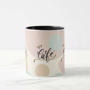 Modern Boho "Café" Mug Chic Handlettered Coffee De