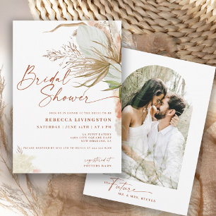 Modern Boho Calligraphy Script Bridal Shower Invitation