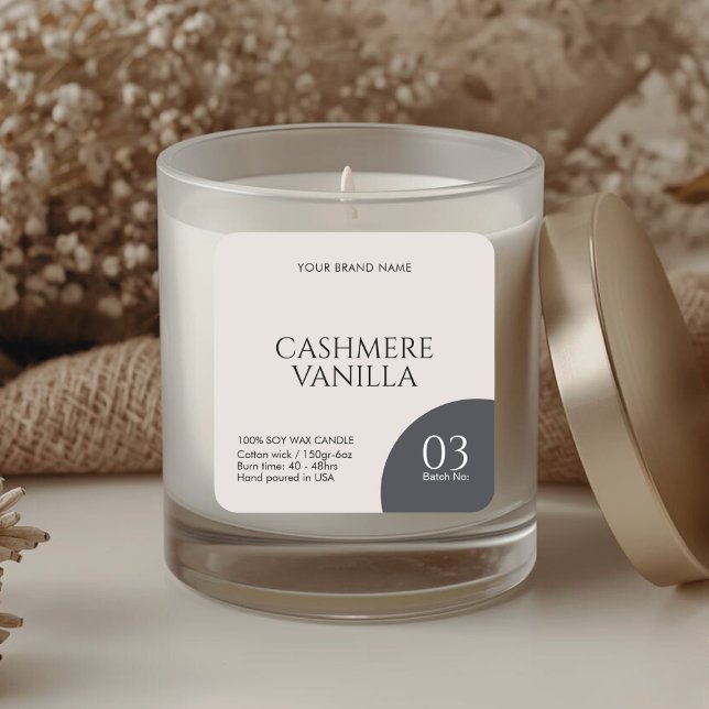 Modern boho candle label sticker (Créateur téléchargé)