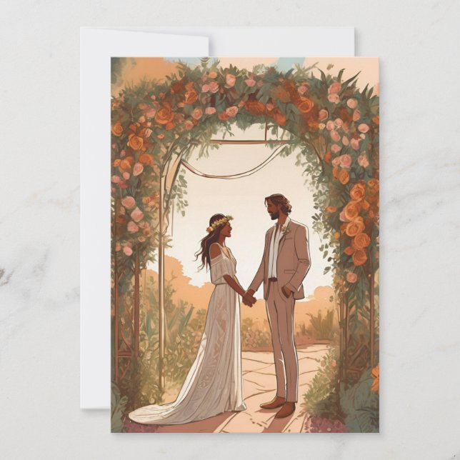 modern boho chic fall save the date cards (Front)