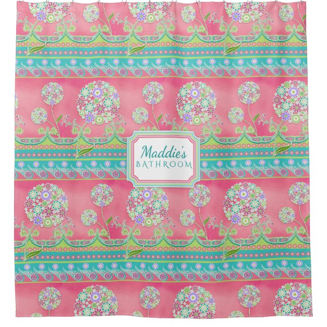 Modern BOHO Chic Hot Pink Dandelion Floral Teen (Front)