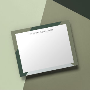 Modern Boho Chic Sage & Pine Green Pattern Border Card