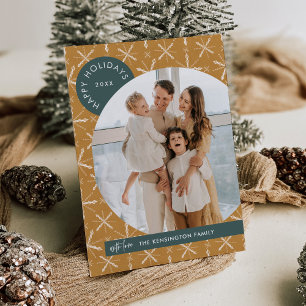 Modern Boho Christmas Photo Holiday Card