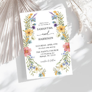 Modern Boho Colourful Wildflower Floral Wedding Invitation