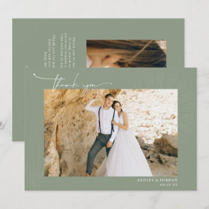 Modern Boho Desert Simple Script Wedding Thank You Card