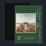 Modern Boho Desert | Square Photo Save the Date<br><div class="desc">This minimal photo save the date card features "save the date" in a beautiful free-spirited script that can be changed to any colour. Background colour can be personalized as well. These professionally designed cards are quickly customizable. Many couples today are gravitating toward earthy, found-in-nature tones of beloved wedding colours versus...</div>