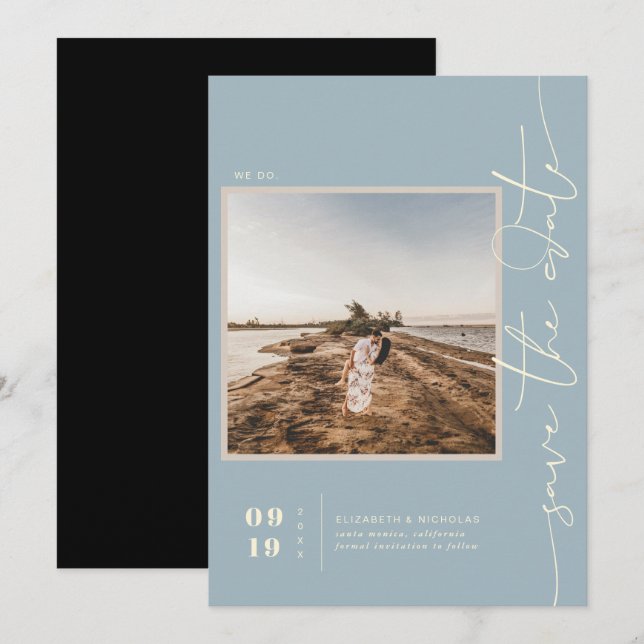 Modern Boho Desert | Square Photo Save the Date (Front/Back)