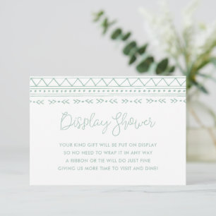 Modern Boho Display Shower No Gift Wrap Request Enclosure Card