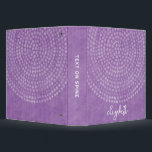 Modern Boho Dot Pattern purple bounce script name Binder<br><div class="desc">Add your name to this bohemian design with a purple muddled background and dots pattern. The zen design is soft and feminine. The name is a bounce calligraphy script. A beautiful script and feminine design that is perfect for any girly girl or even a bride. If you need to move...</div>