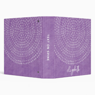 Modern Boho Dot Pattern purple bounce script name Binder