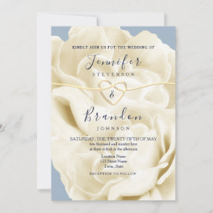 Modern Boho Dusty Blue Wedding  Invitation