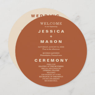 Modern Boho Earth Tone Circle Wedding Program