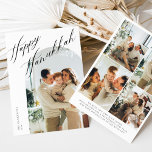 Modern Boho Elegant Script Hanukkah Card<br><div class="desc">Featuring elegant, modern script text and a space for your cherished custom photo, this card adds a touch of sophistication to your season's greetings. Send warm wishes in style and make this holiday season truly memorable.</div>