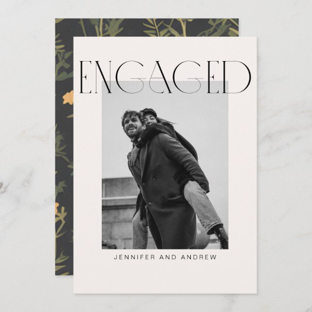 Modern Boho Engagement Party Card (Front/Back)