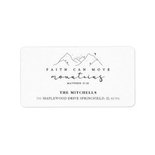 Modern Boho Faith Moves Mountains Religious Custom Label