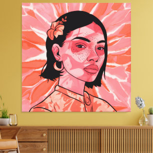 Modern boho feminine minimalist art  canvas print