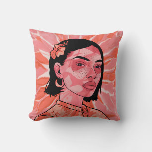 Modern boho feminine minimalist art iPhone case Throw Pillow