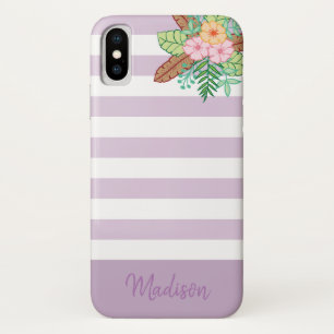 Modern Boho Floral and Stripes Case-Mate iPhone Case