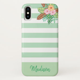 Modern Boho Floral and Stripes Case-Mate iPhone Case