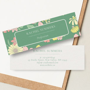 Modern Boho Floral Colorful  Mini Business Card