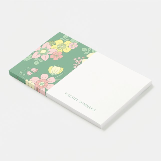 Modern Boho Floral Colourful  Post-it Notes (Angled)