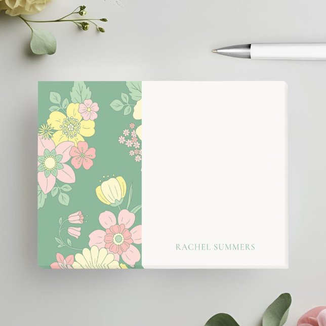 Modern Boho Floral Colourful  Post-it Notes (Creator Uploaded)