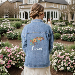 Modern Boho Floral Denim Jacket