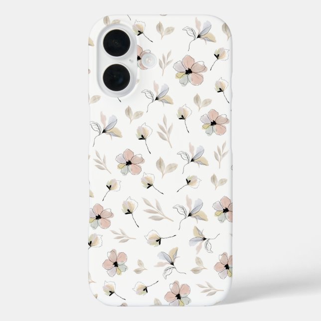 Modern Boho Floral Design iPhone case (Back)