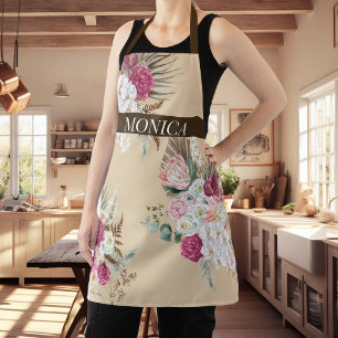 Modern Boho Floral Flower  Apron