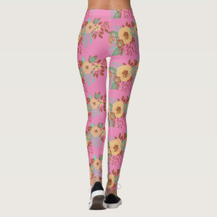 Modern Boho Floral Home Decor Leggings