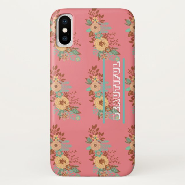 Modern Boho Floral Pink  Case-Mate iPhone Case (Back)