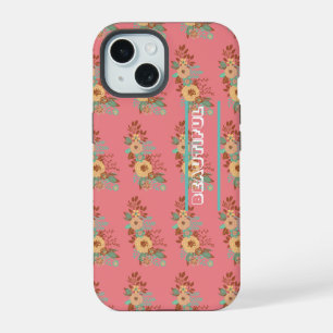 Modern Boho Floral Pink  iPhone 15 Case