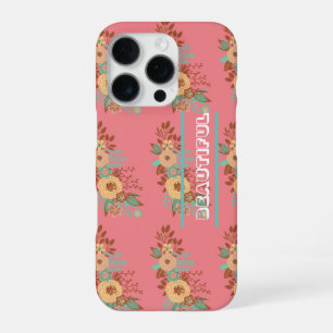 Modern Boho Floral Pink iPhone 16 Pro Case