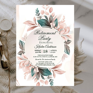 Modern Boho Floral Retirement Party  Invitation