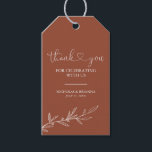 Modern Boho Floral Terracotta Burnt Orange Wedding Gift Tags<br><div class="desc">Modern Boho Floral Terracotta Burnt Orange Wedding Gift Tags. The word 'Thank You' is not editable.</div>