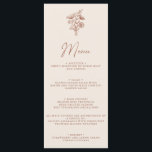 Modern Boho Floral Terracotta Burnt Orange Wedding Menu<br><div class="desc">Modern Boho Floral Terracotta Burnt Orange Wedding Menu. Monogram at the back.</div>